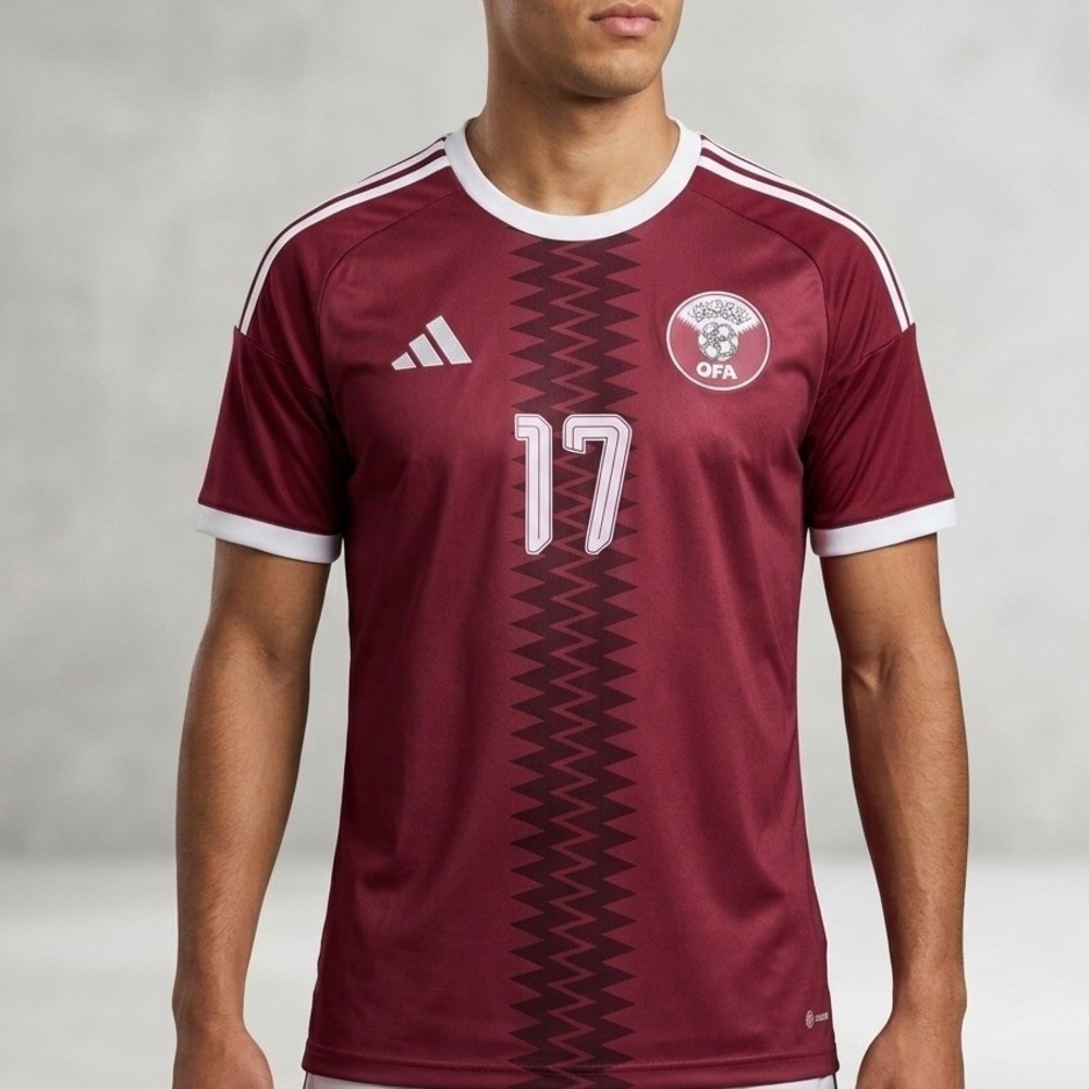 Adidas Qatar QFA Soccer Jersey Mens 2XL Maroon‎ ClimaCool AVI 17 Home Shirt NWT